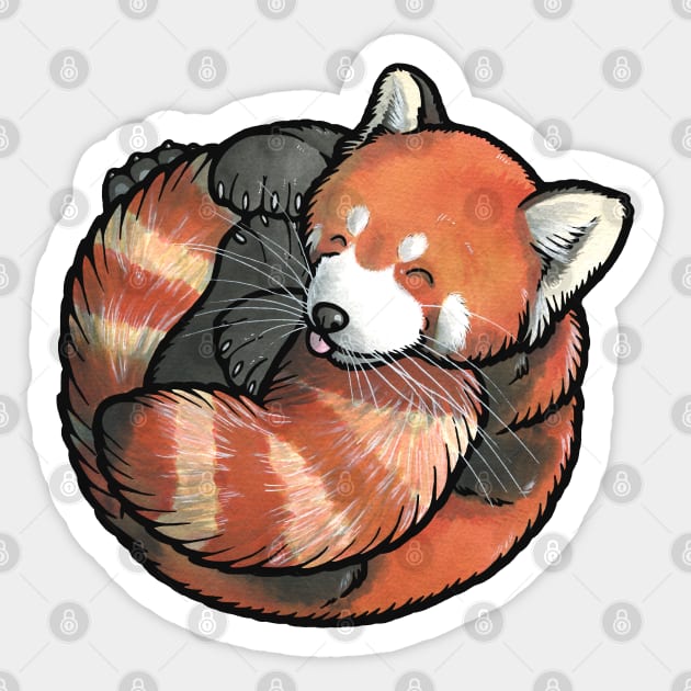 Red Panda Sticker by animalartbyjess